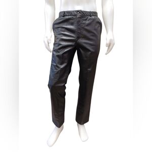 Vintage Black Leather Motorcycle Pants EUC Size 36